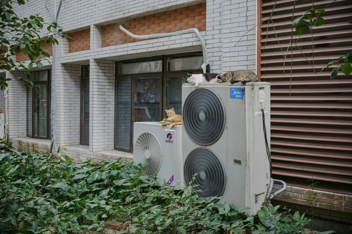 Heat pump unit installed outside a home in Tucson, Arizona