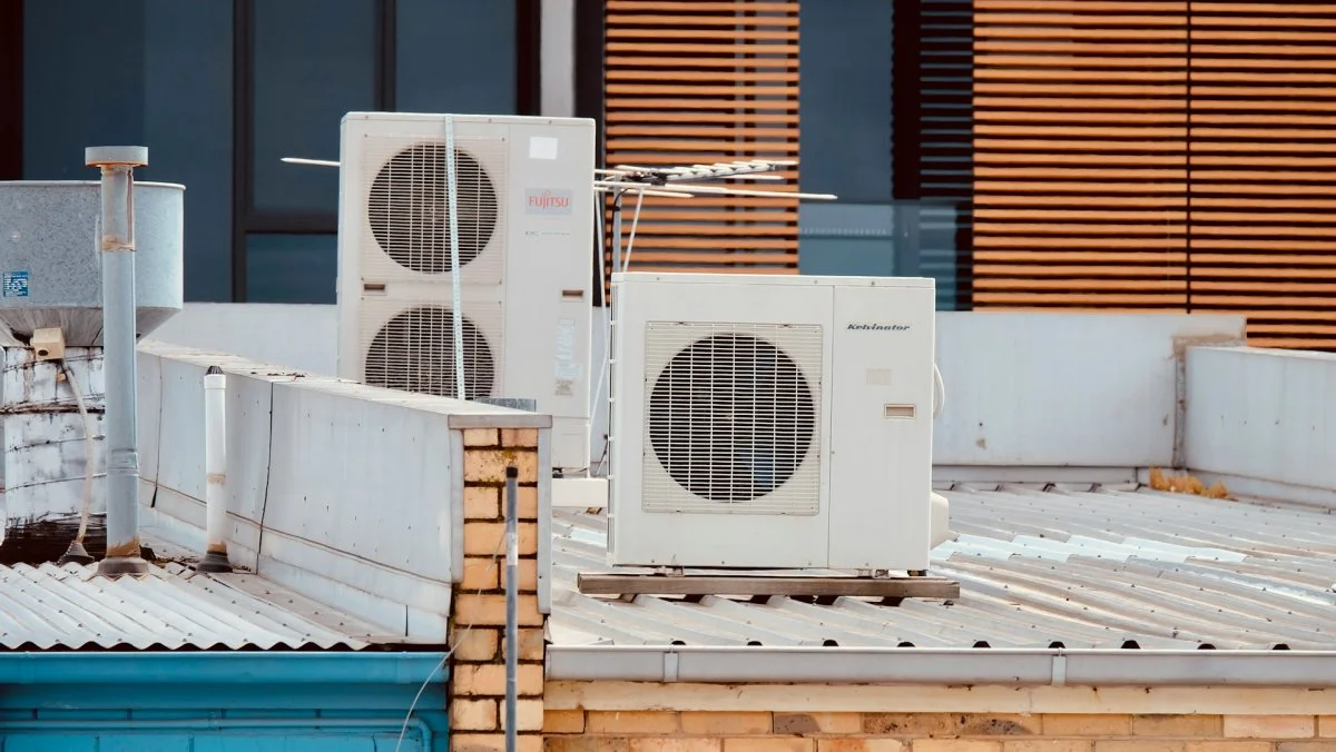 Air conditioning units installed on a residential property in Tucson, Arizona