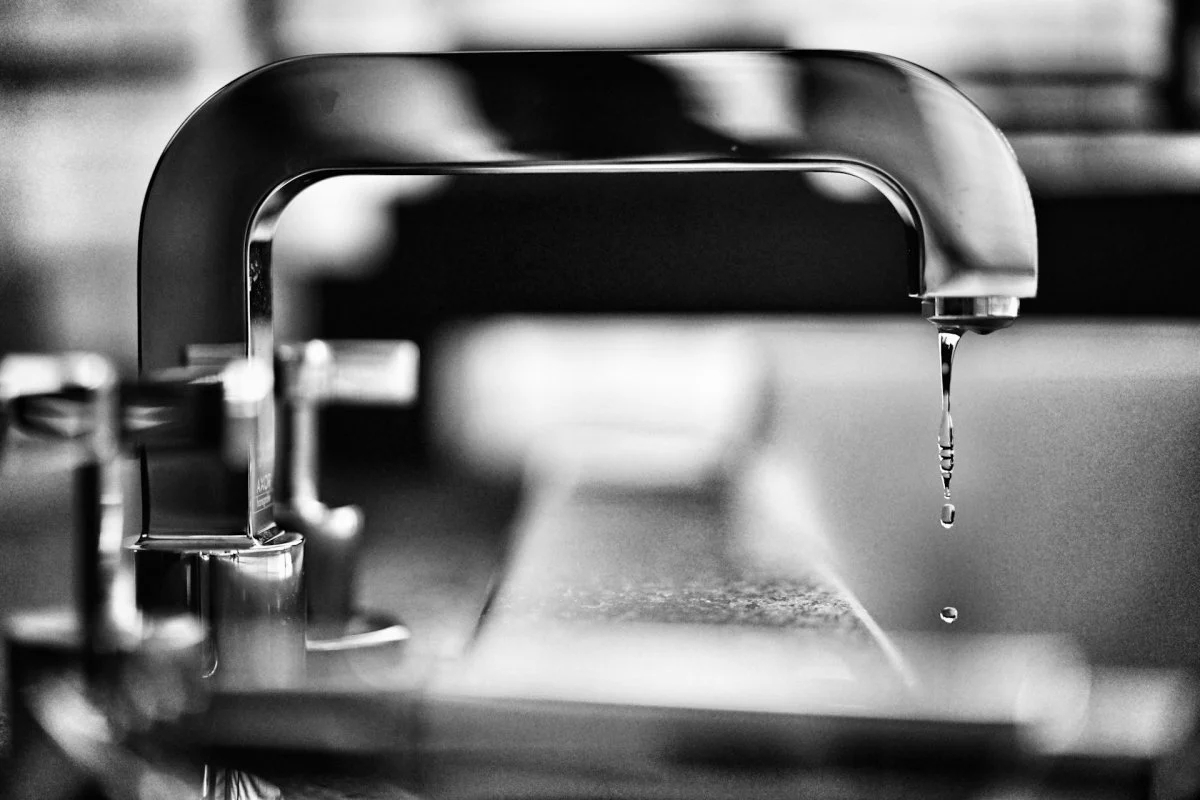 Kitchen faucet in a residential sink in Tucson, Arizona