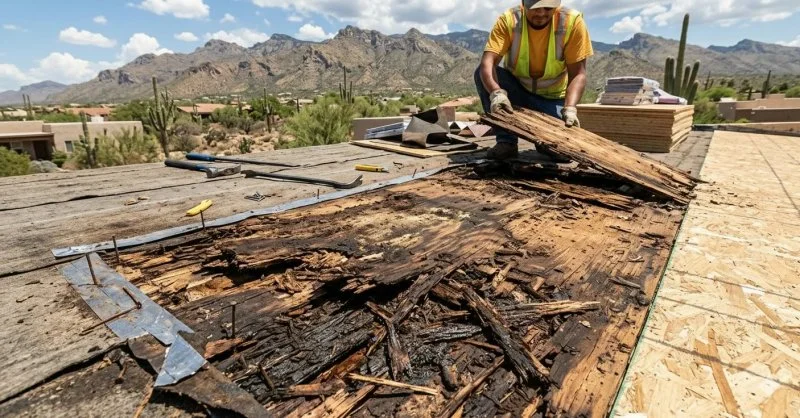 Roof replacement by Golden Roofing in Tucson