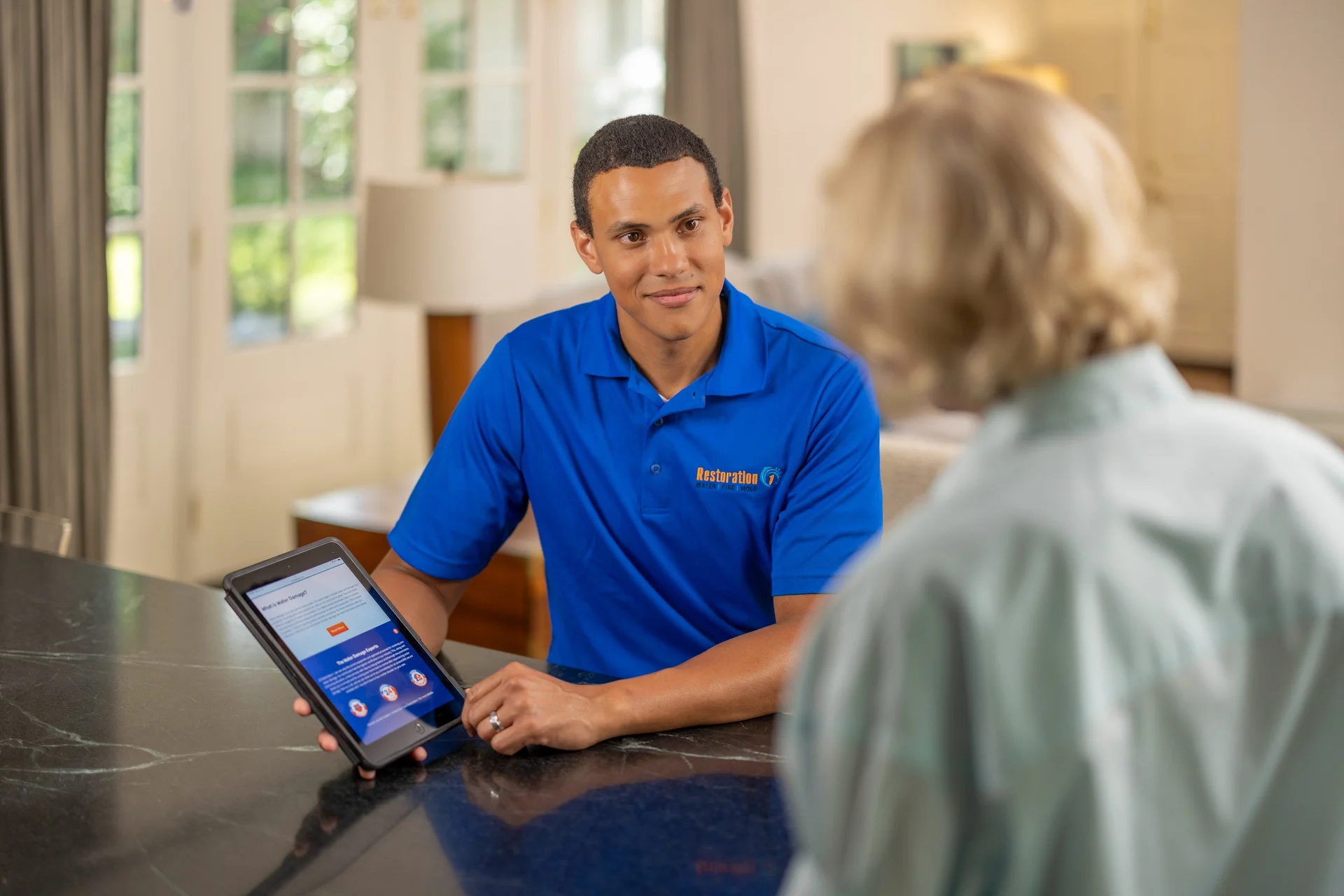 Customer consultation by Restoration 1 in Tucson