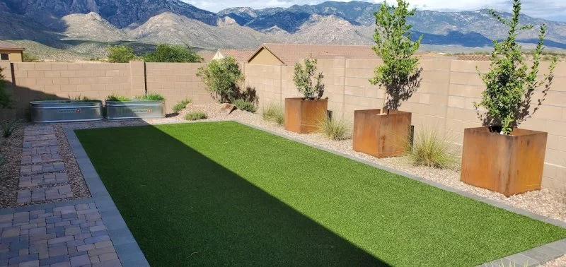 Outdoor living space design by Desert Designs Landscape in Tucson